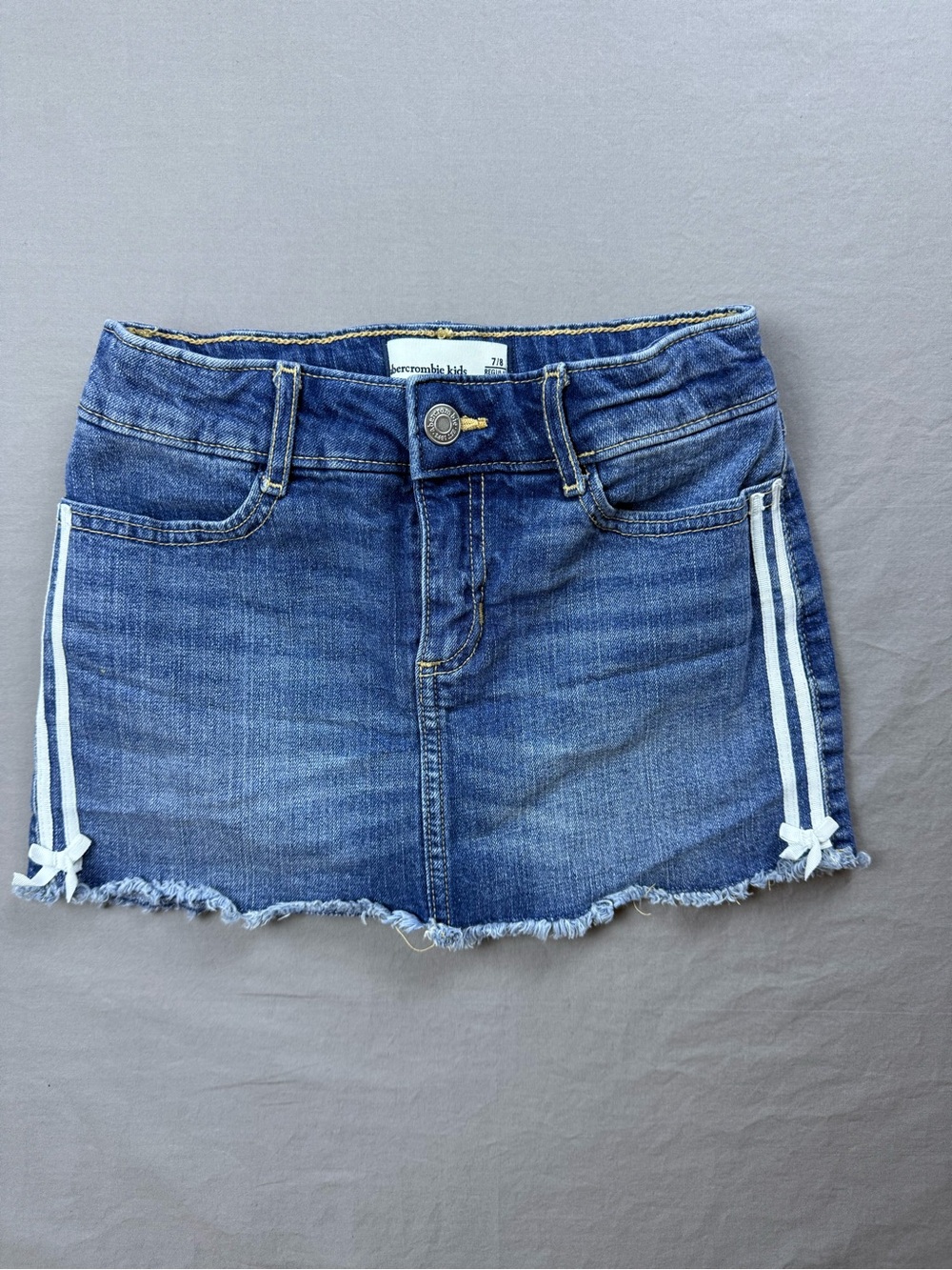 abercrombie kids Blue Denim Skirt with White Side Stripes